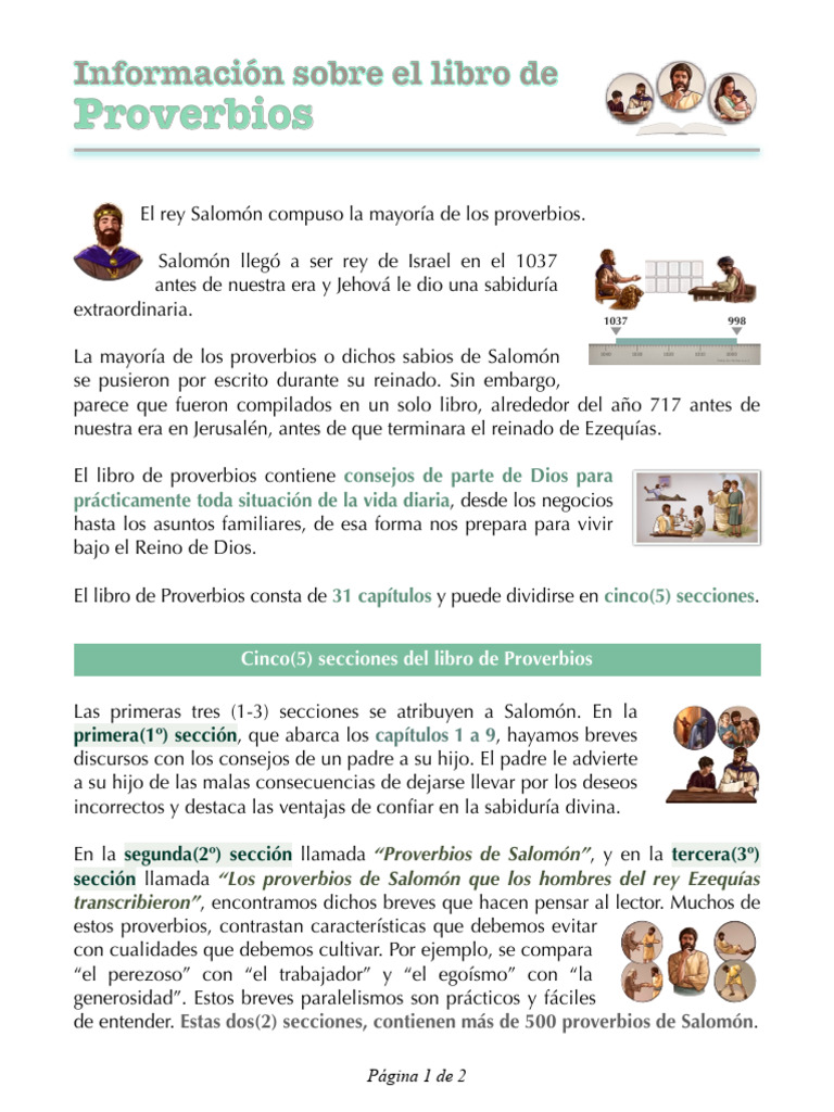 Información de Los Proverbios | PDF | Libro de proverbios | Solomons