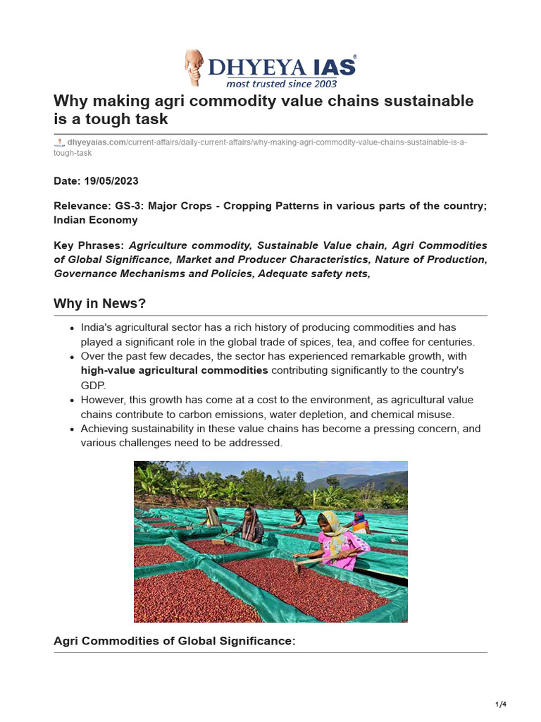 Challenges in Sustainable Agri Value Chains | PDF | Agriculture ...