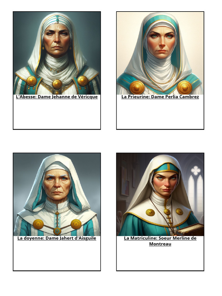 Rôles et personnages de l'Abesse | PDF