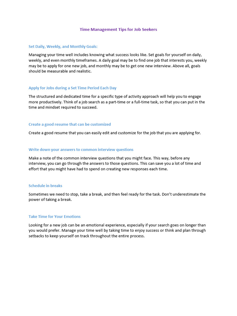 Tips For Job Seekers | PDF