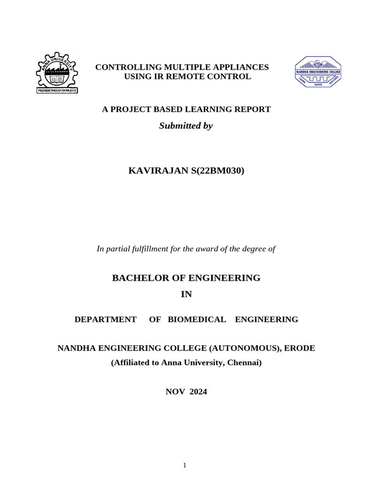 IR Remote Control for Multiple Appliances | PDF | Light Emitting Diode ...