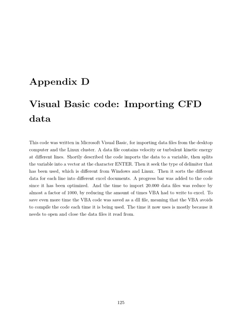Importing CFD Data with VBA Code | PDF | Microsoft Excel | Visual Basic ...