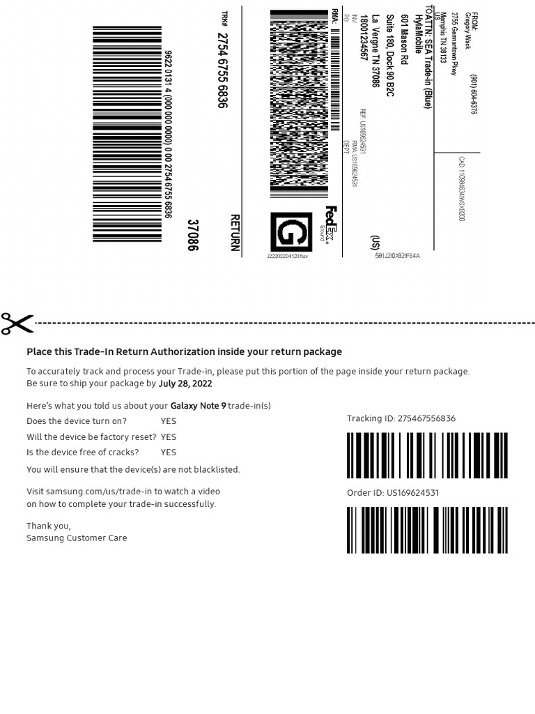 Trade-In Instructions - US169624531 | PDF