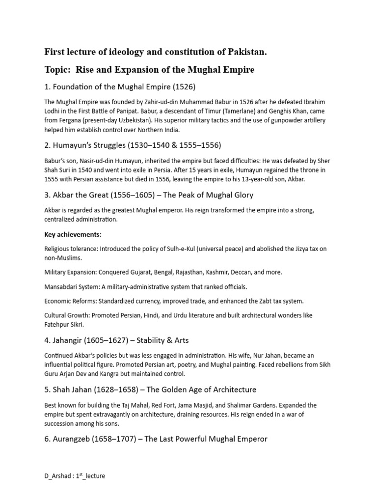 Rise and Fall of the Mughal Empire | PDF | Mughal Empire | Indian ...