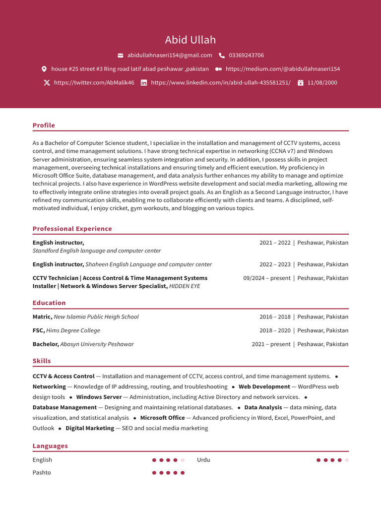 Un CV | PDF | Web Development | Microsoft Office