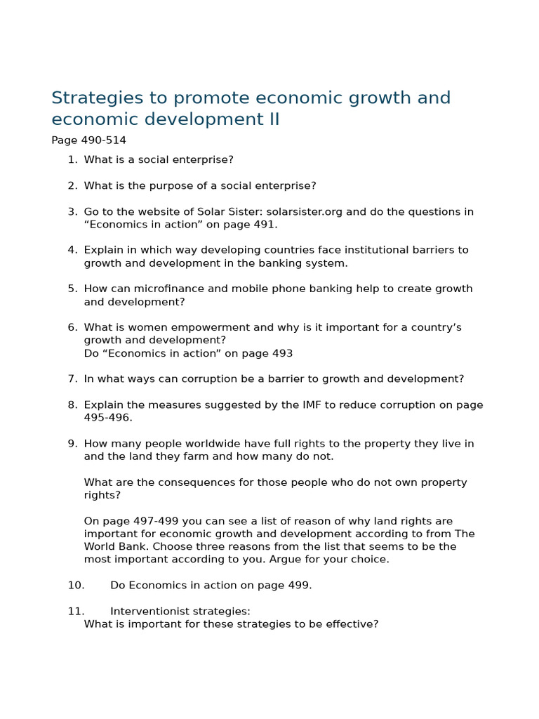Economic Growth Strategies and Challenges | PDF