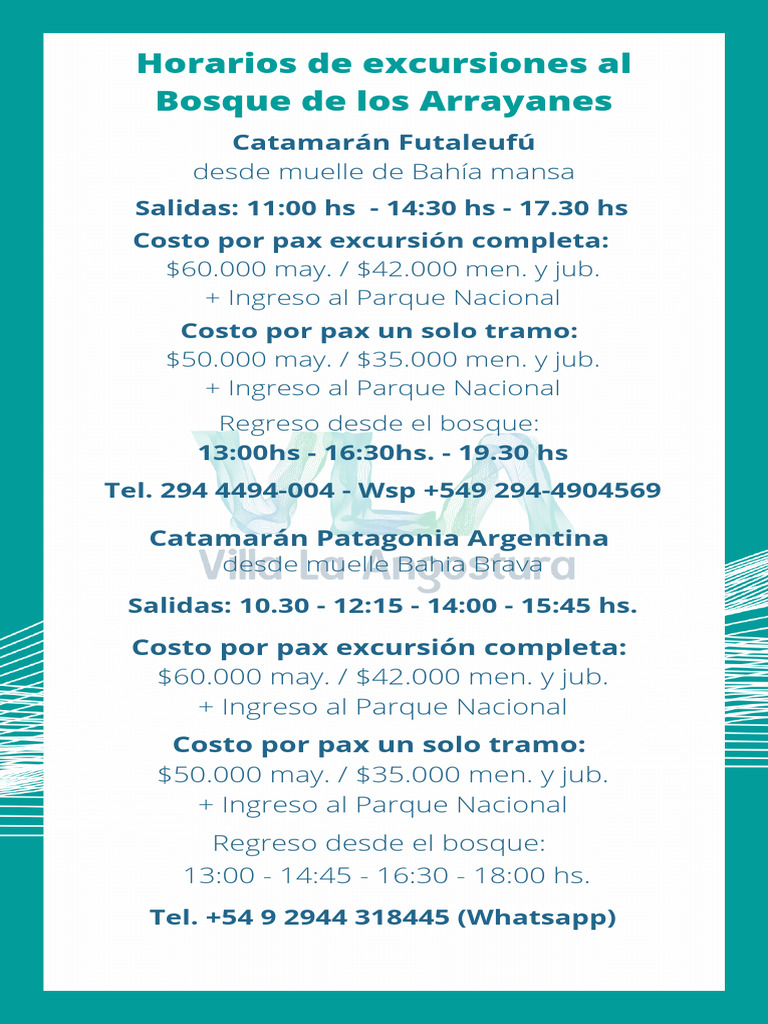 2 - Horarios Bosque de Los Arrayanes + Prestadores Enero 2025 | PDF ...