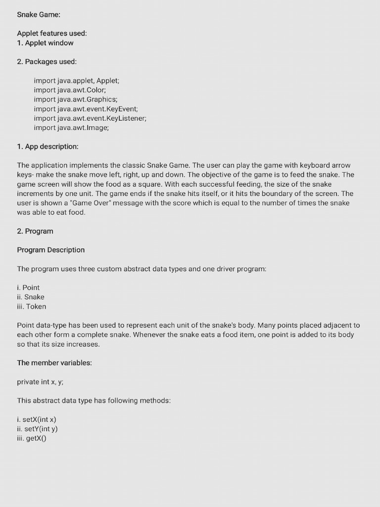 SnakeGame Java File | PDF