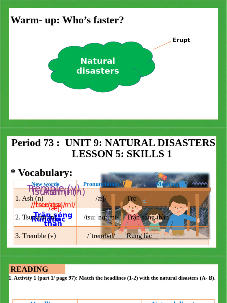Vocabulary and Activities on Natural Disasters | PDF | Tsunami ...