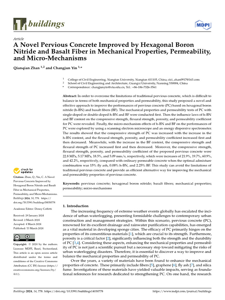 A Novel Pervious Concrete Improved by Hexagonal Bo | PDF | Concrete ...