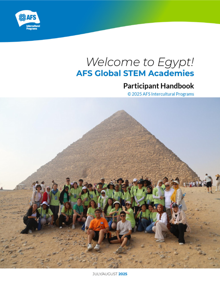 AFS Global STEM Academy Egypt 2025 Guide | PDF | Meal