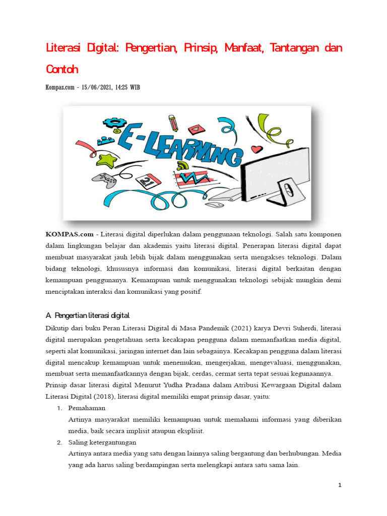 Manfaat Dan Tantangan Literasi Digital Pdf