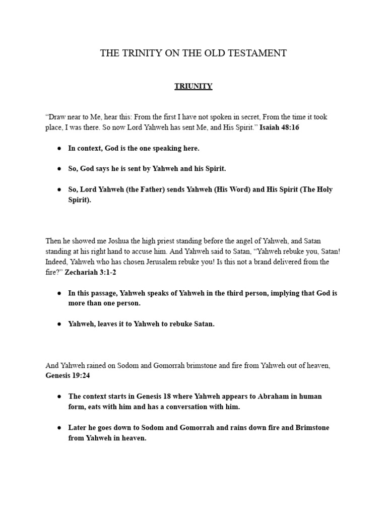 Trinity in the Old Testament Explained | PDF | Yahweh | Trinity