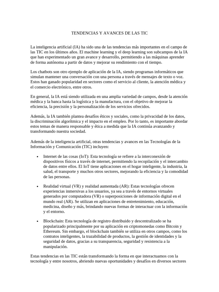 Avances Clave en TIC y IA 2023 | PDF | Inteligencia artificial ...