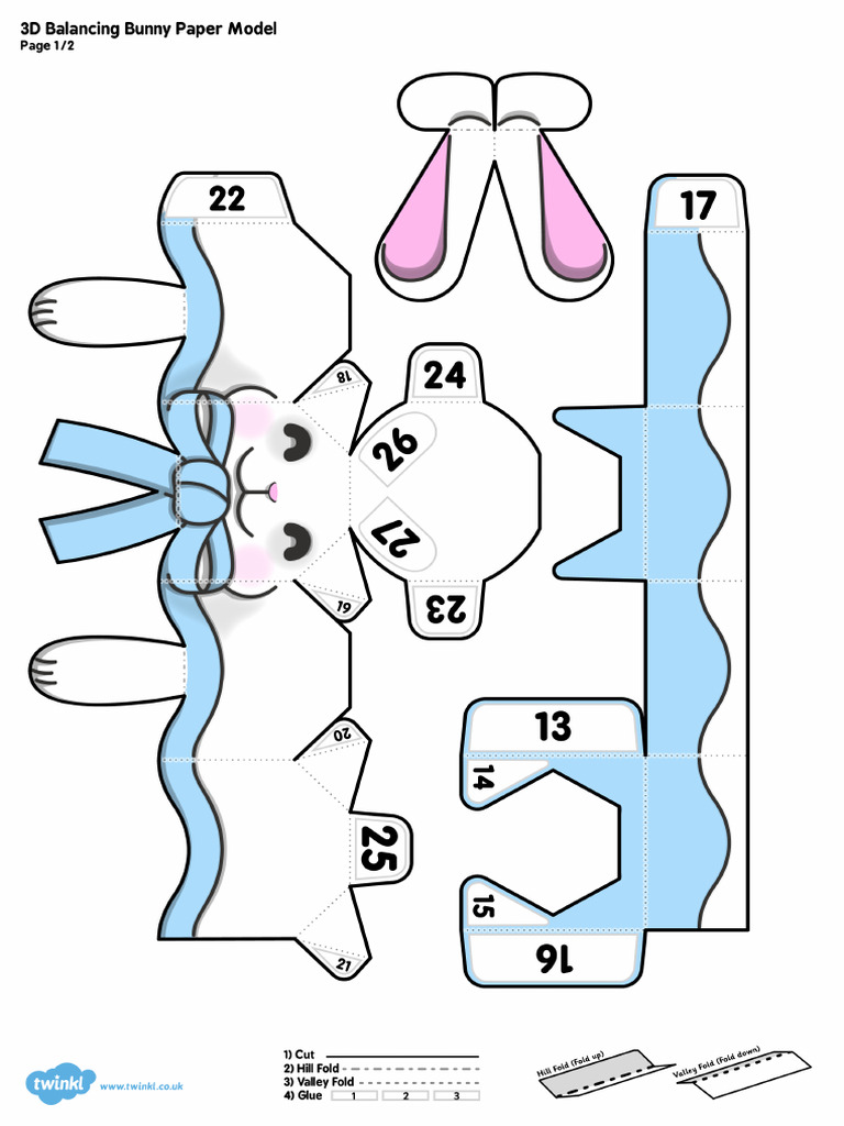 3D Easter Balancing Paper Bunny | PDF