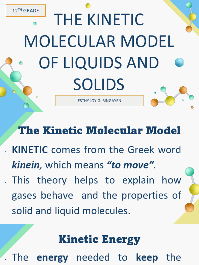 Kinetic Molecular Model of Matter | PDF | Intermolecular Force | Molecules