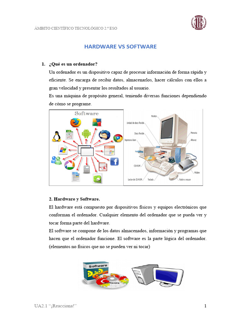 Hardware y Software en Ordenadores | PDF