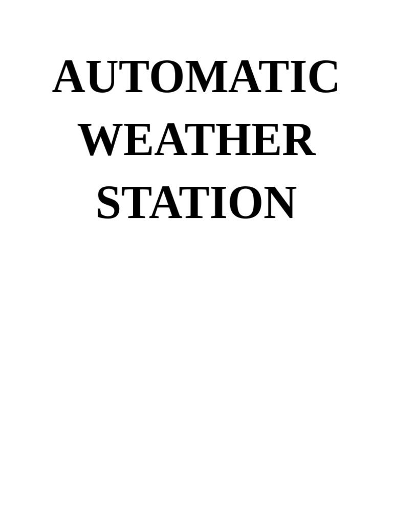 Automatic Weather Station | PDF