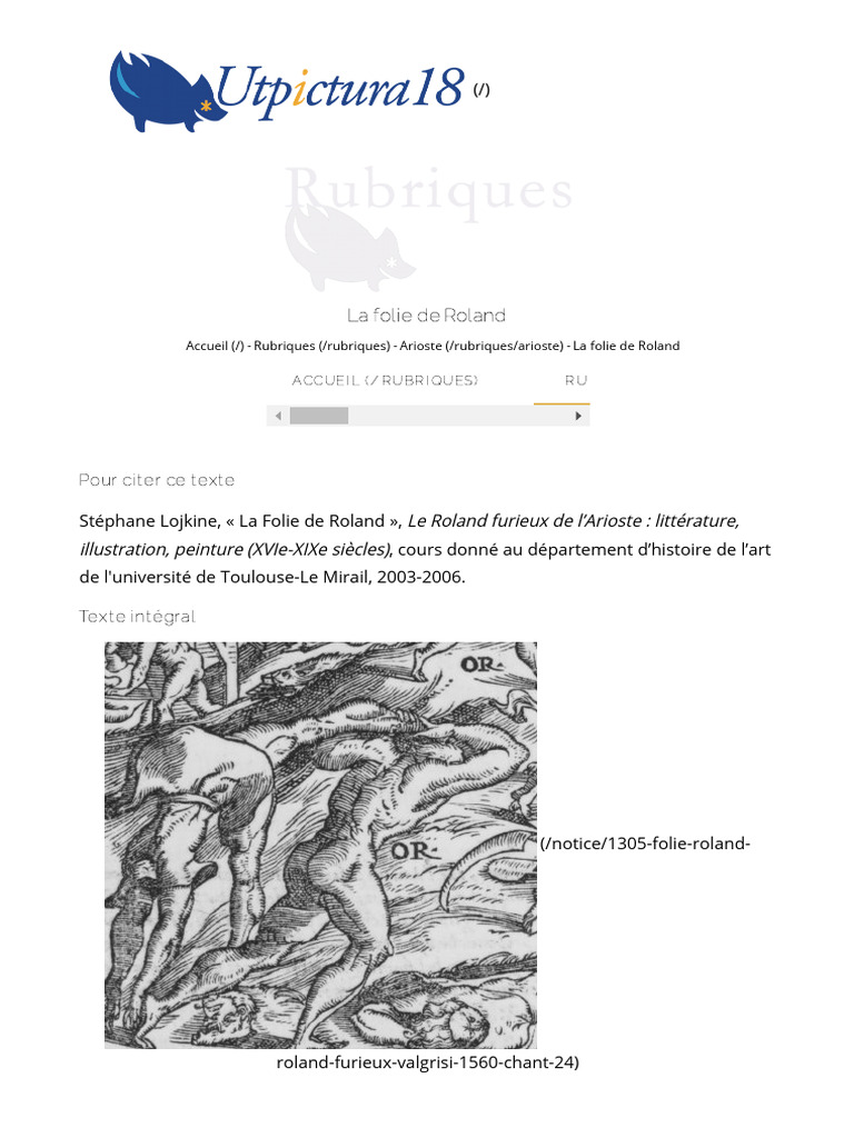 La folie de Roland dans l'Arioste | PDF | Chevalerie