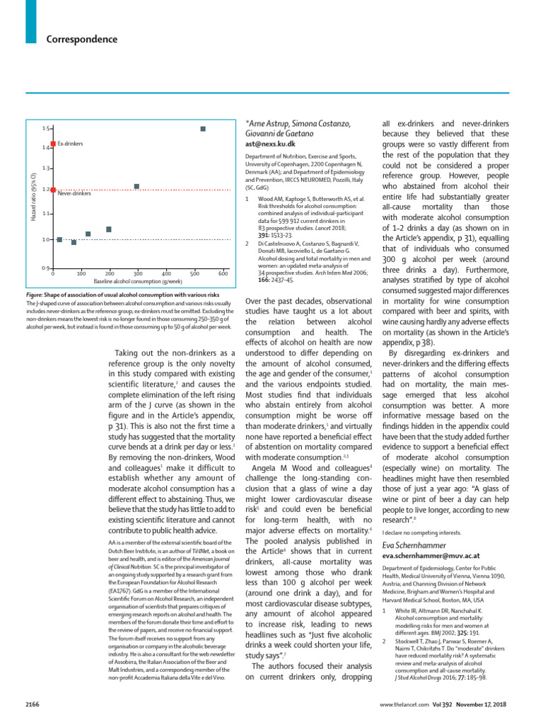 Risk Thresholds For Alcohol Consumption Lancet 20 | PDF | Alcoholic ...