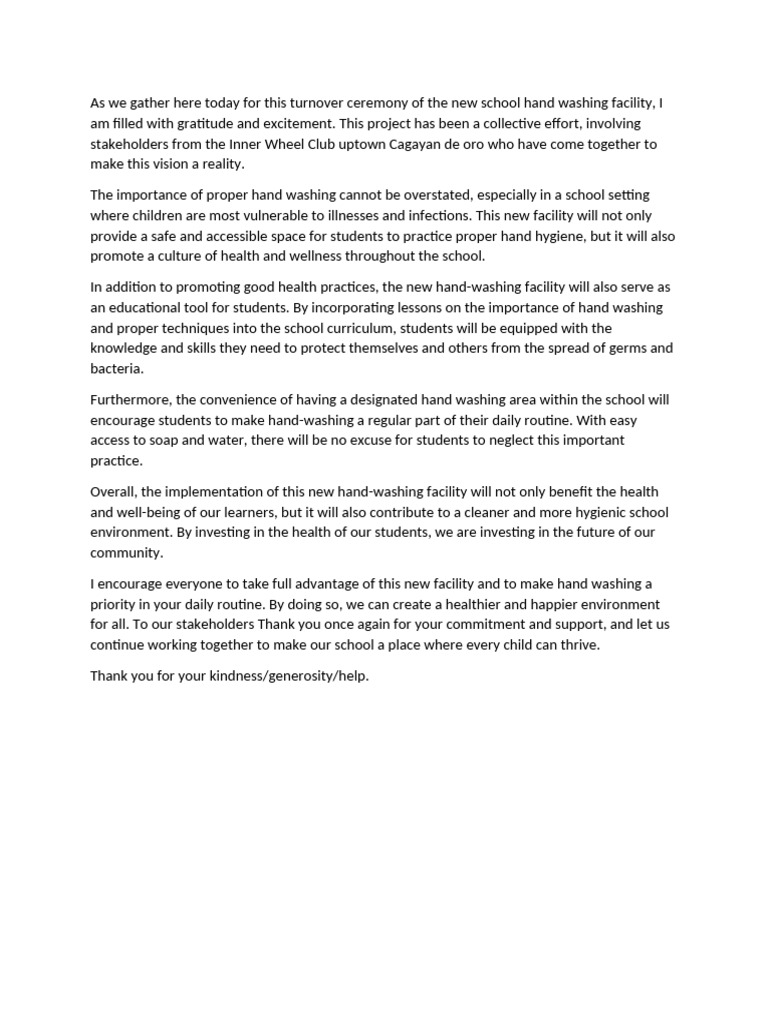 Welcome Messgae Turn Over | PDF