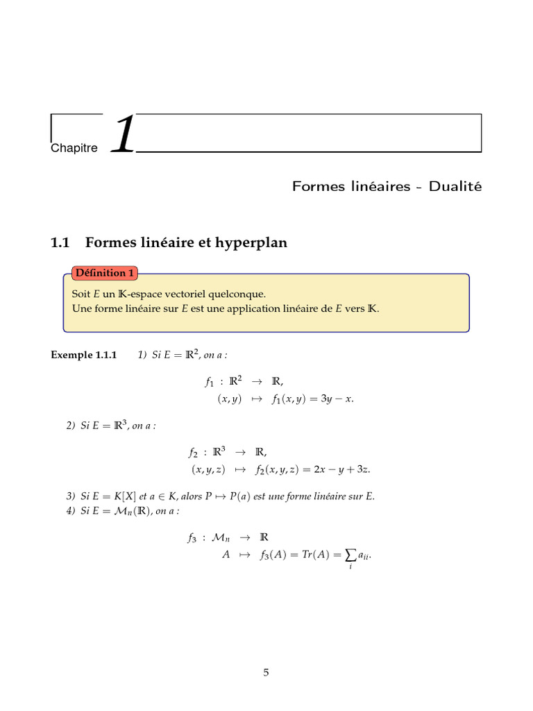 Hyperplans et formes linéaires | PDF | Espace vectoriel | Orthogonalité