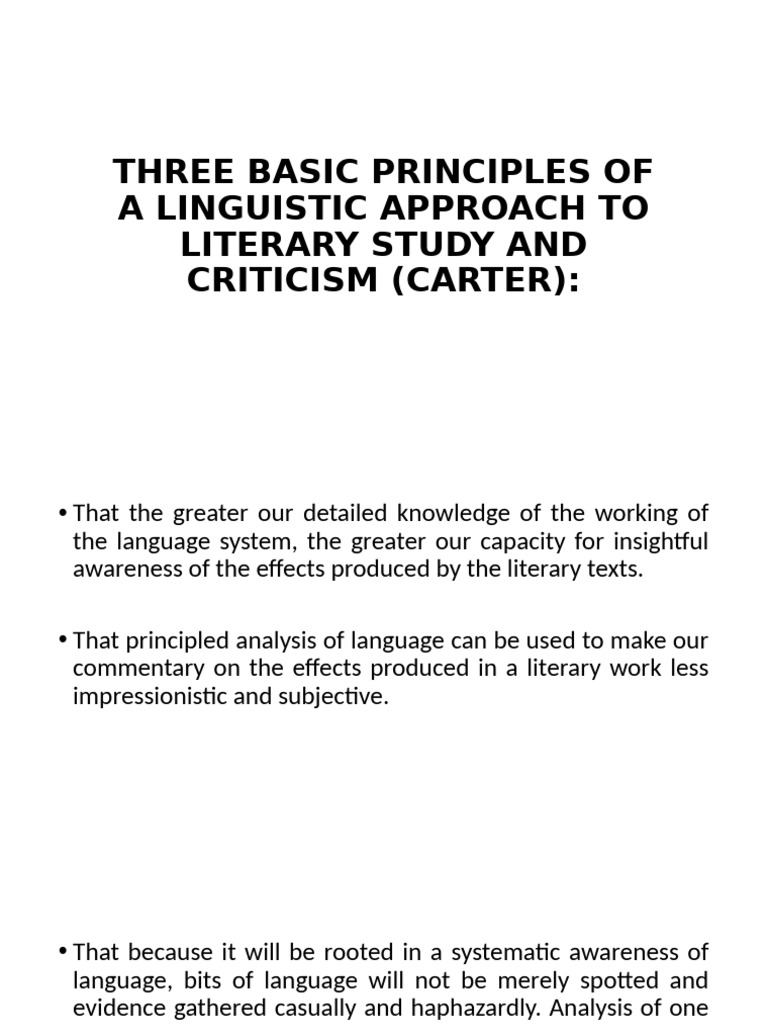 Linguistic Principles in Literary Criticism | PDF | Linguistics | Human ...