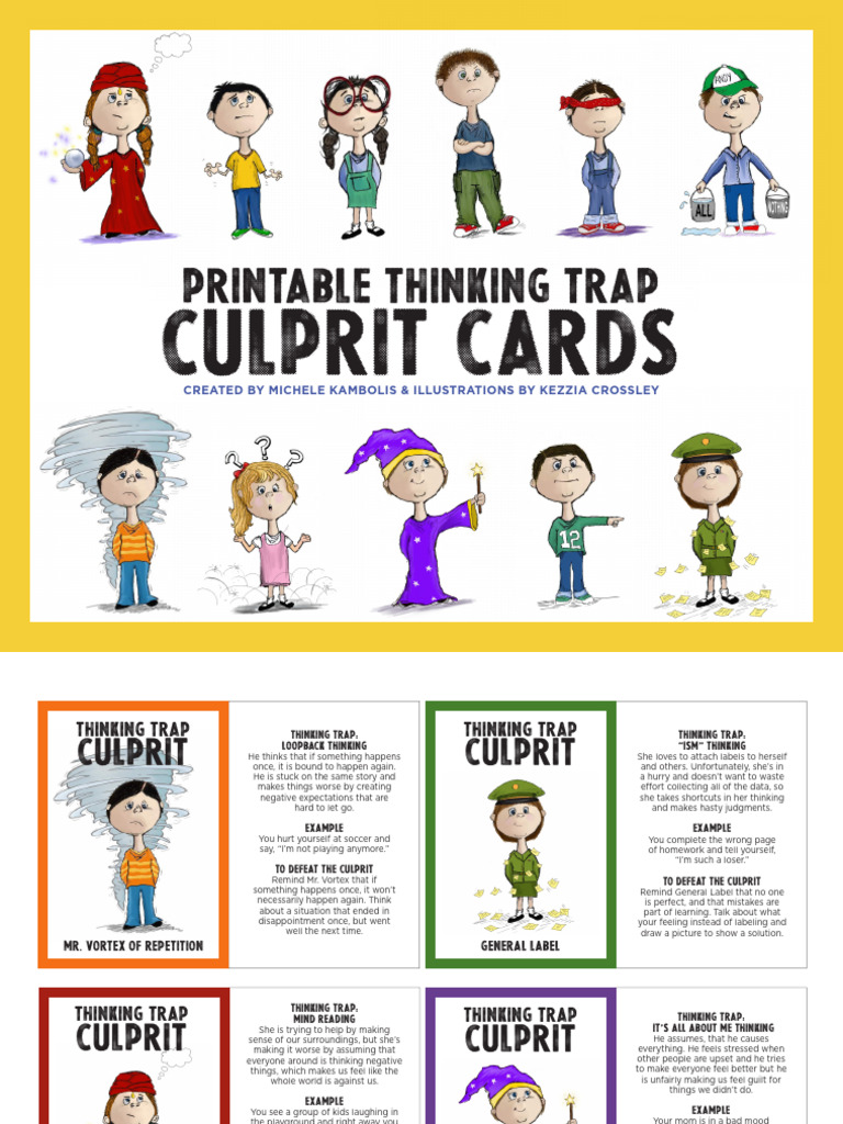 Thinking Trap Culprit Cards for Kids | PDF | Thought