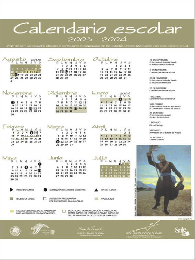 Calendario 2003 2004 | PDF
