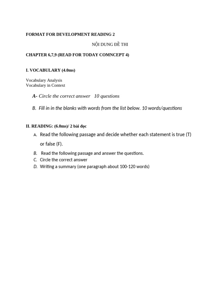 Format For Development Reading 2 | PDF