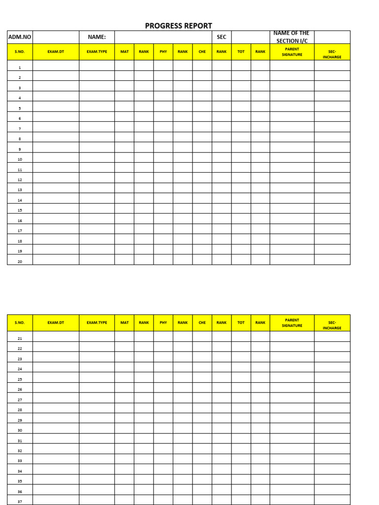Student Progress Report Template | PDF
