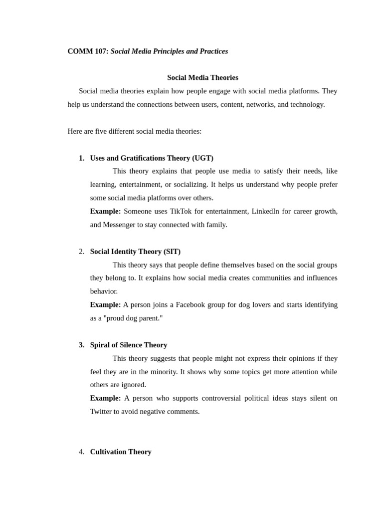 Social Media Theories Explained | PDF