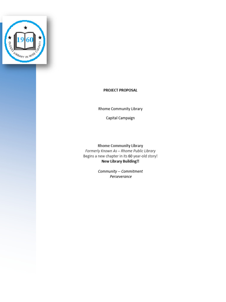 Rhome Community Library Capital Campaign | PDF | Libraries | Fundraising