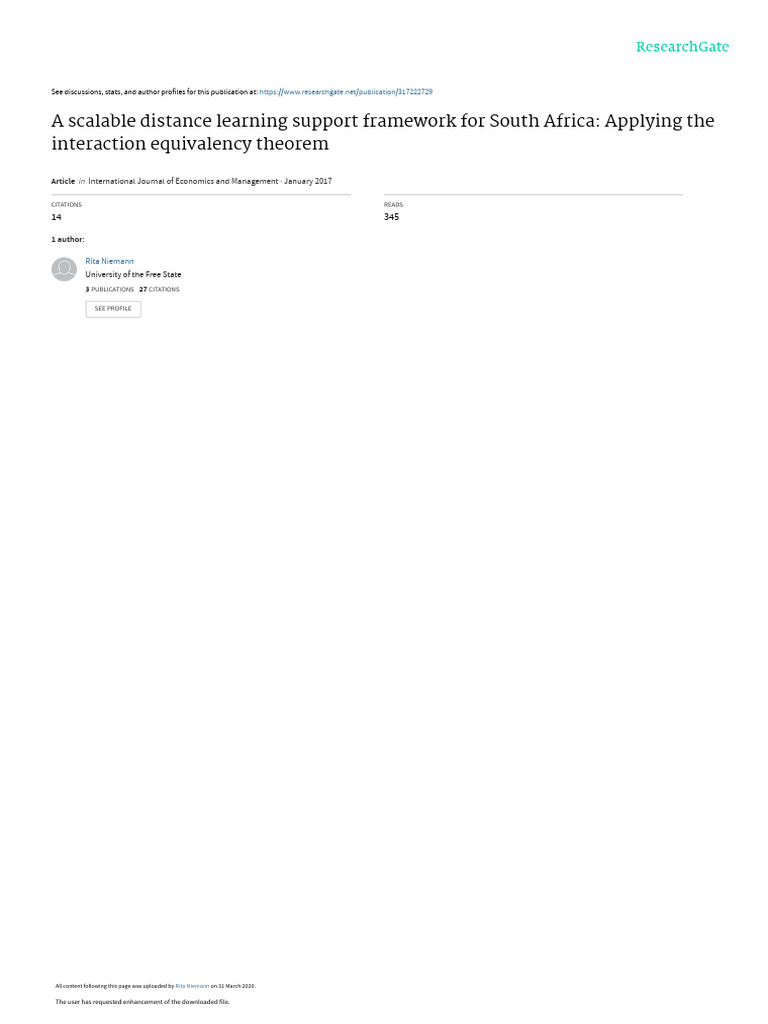 Scalable Distance Learning Framework SA | PDF | Distance Education ...
