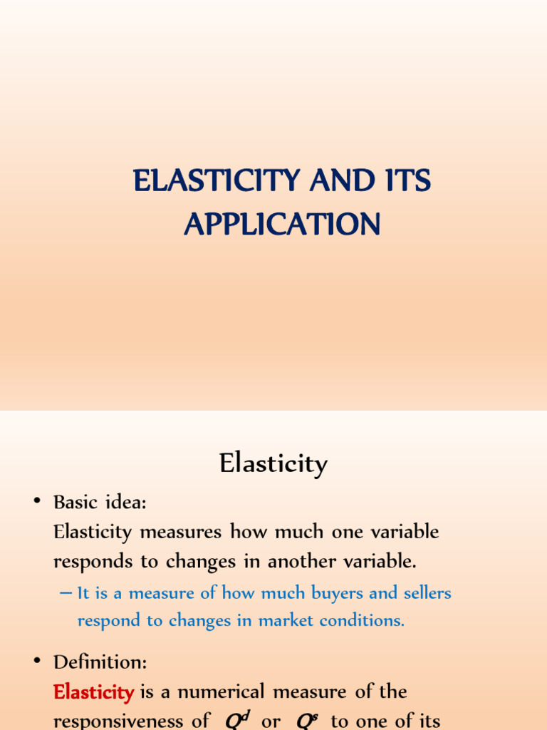 Elasticity | PDF | Elasticity (Economics) | Price Elasticity Of Demand