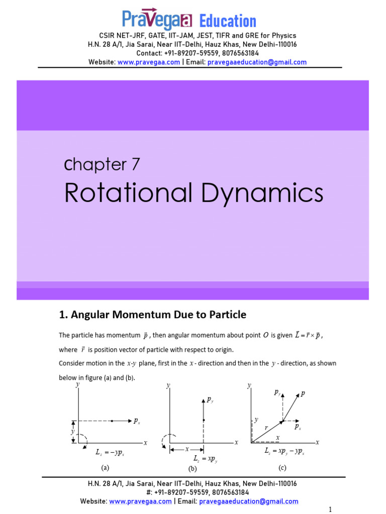 Angular Momentum Due To Particle | PDF | Angular Momentum | Space