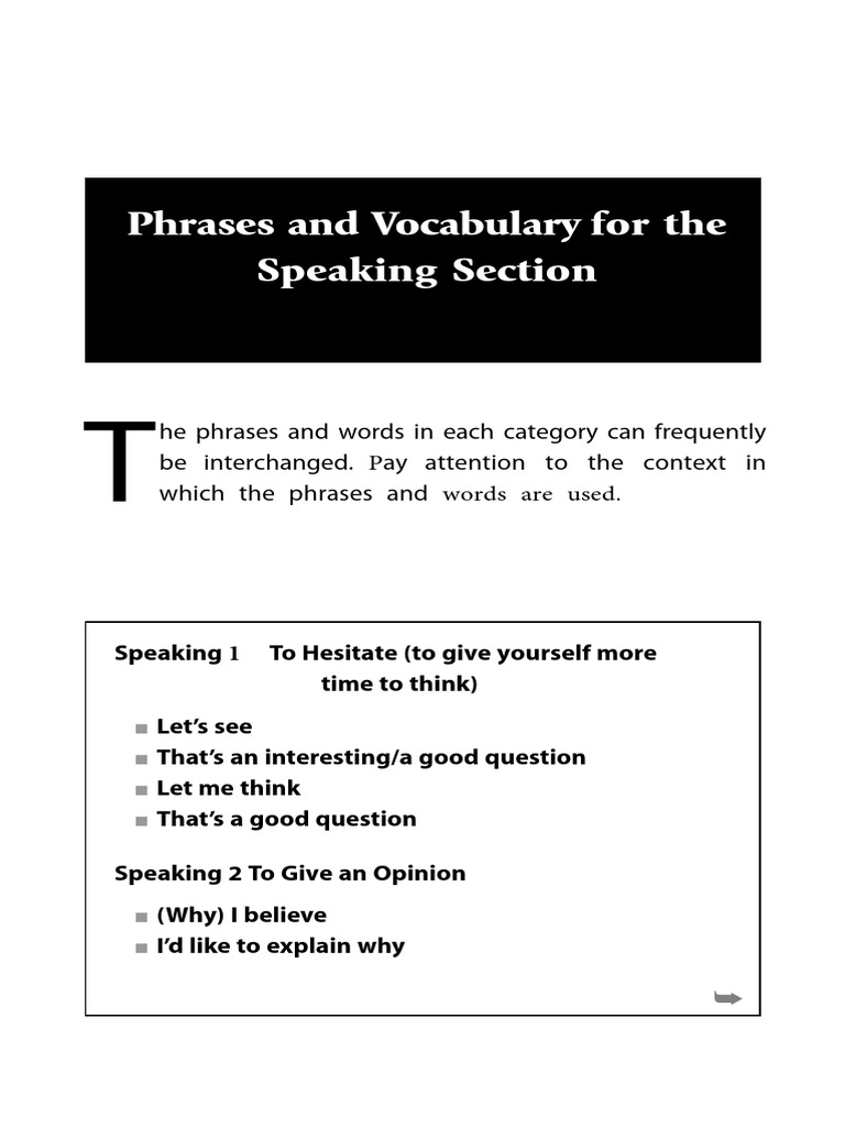 Speaking Phrases Pdf