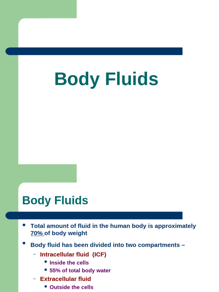 Understanding Body Fluids and Their Functions | PDF | Electrolyte ...
