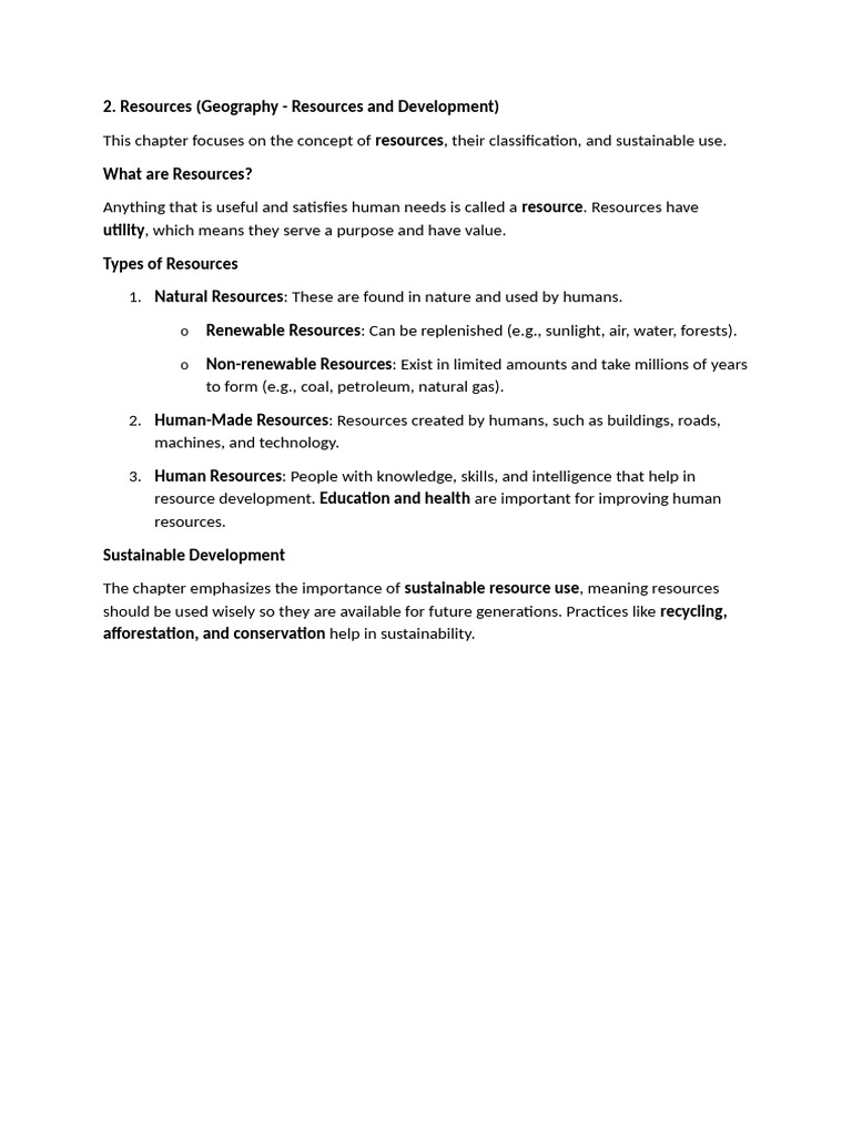 Resources Summary | PDF