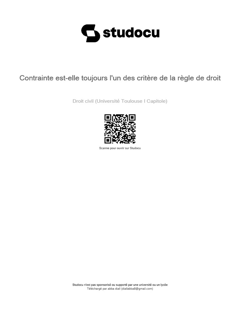 La contrainte, critère du droit? | PDF | Loi | État