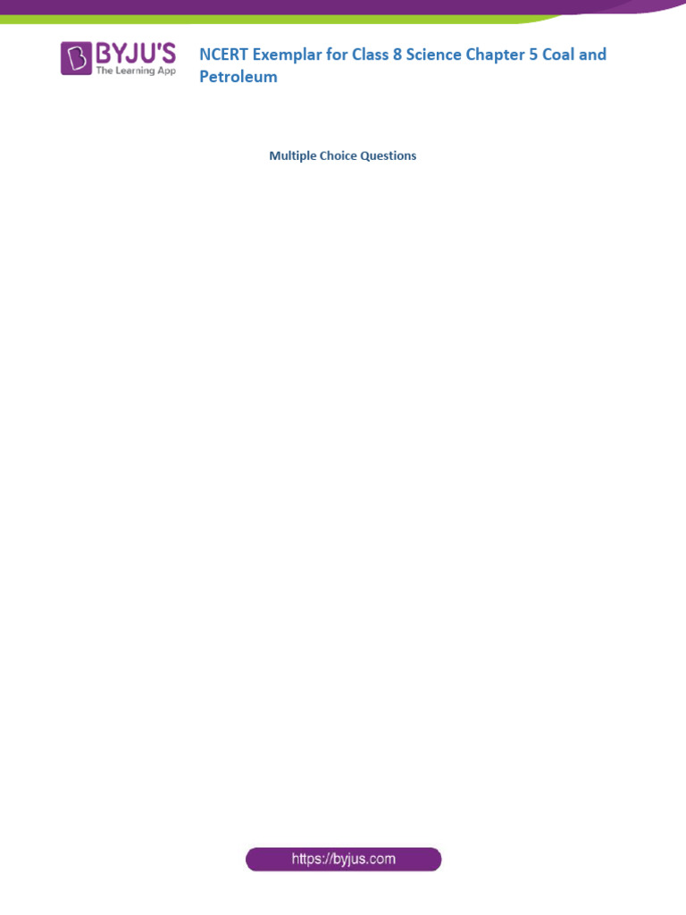 NCERT Exemplar Solution Class 8 Science Chapter 6 | PDF | Combustion ...