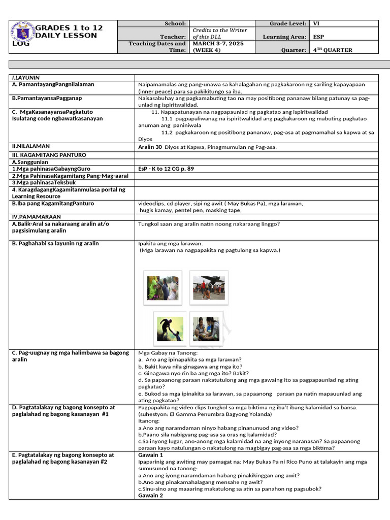 DLL - Esp 6 - Q4 - W4 | PDF