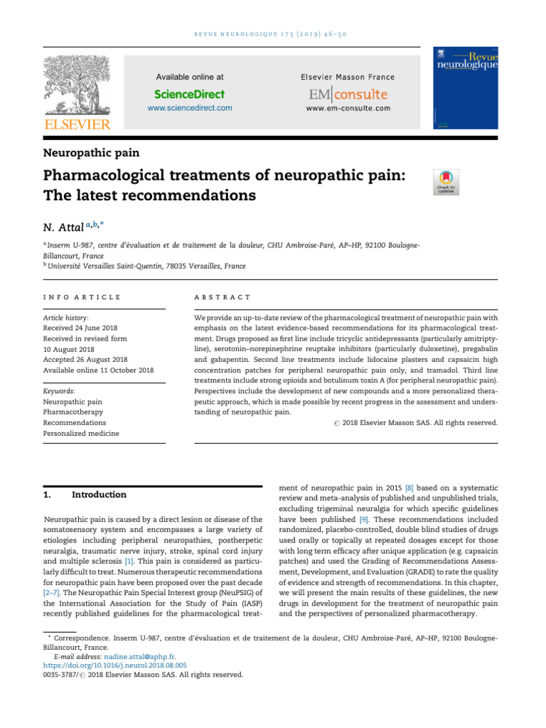 Latest Pharmacological Guidelines for Neuropathic Pain | PDF ...