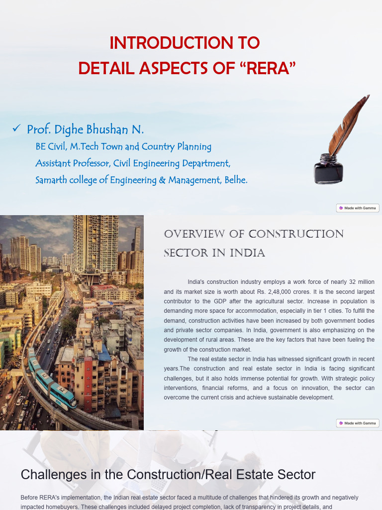 Overview of RERA in India | PDF | Business