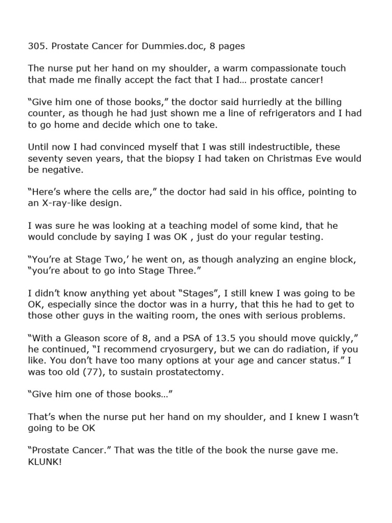 305.prostate Cancer For Dummies | PDF | Prostate Cancer | Prostate ...