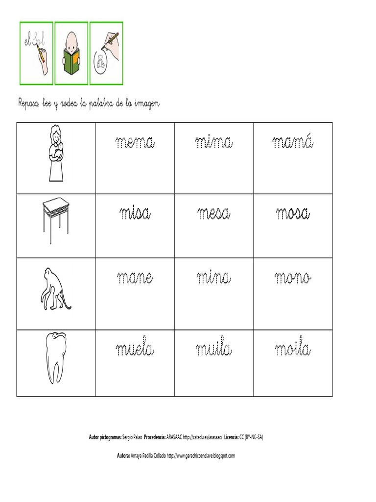 Actividades de Lectura con Palabras M | PDF | Los símbolos