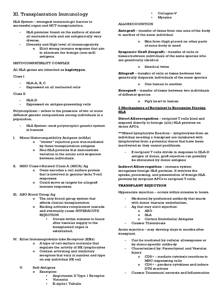 11 - Transplantation Immunology | PDF | Transplant Rejection | Human ...