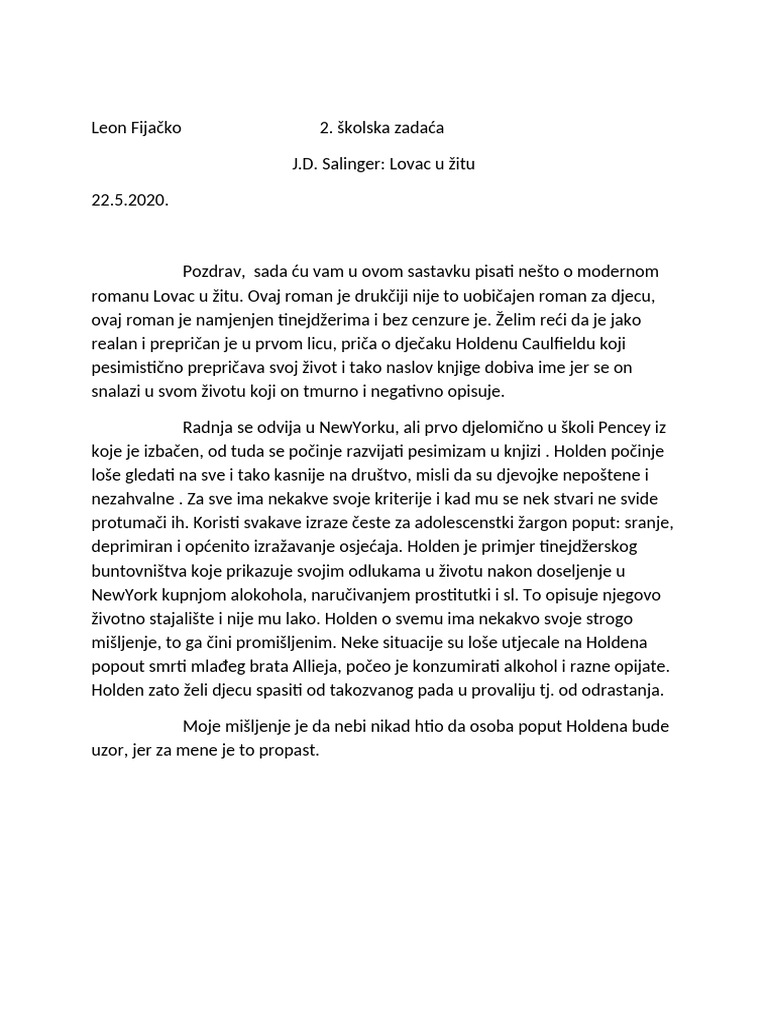 Školska Zadaća | PDF