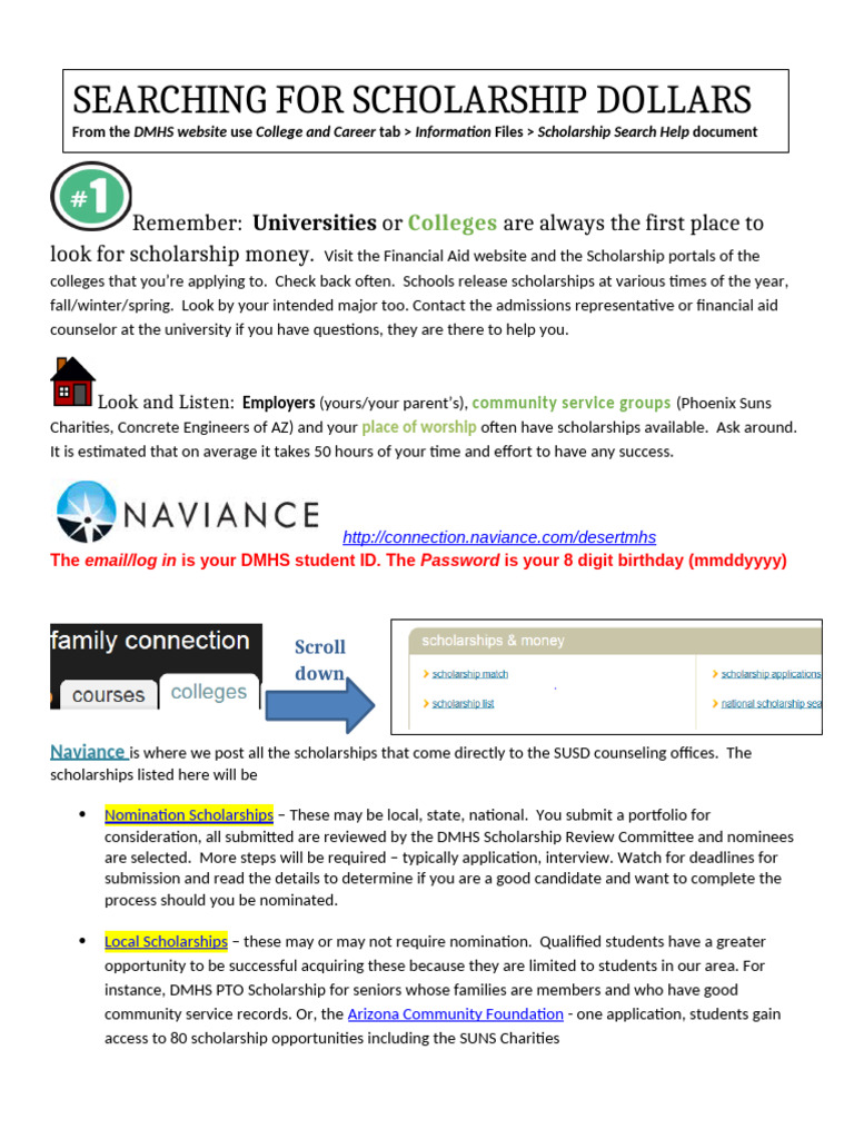 Finding College Scholarships Guide | PDF | Student Financial Aid In The ...