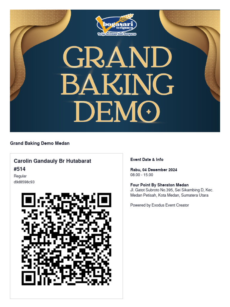 Grand Baking Demo Medan 2024 Event | PDF